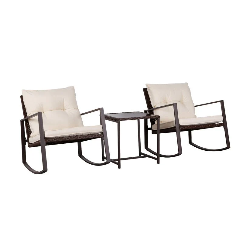 MyGreenearth Outdoor Patio Seating Set 2 Chairs and 1 Table Set Black