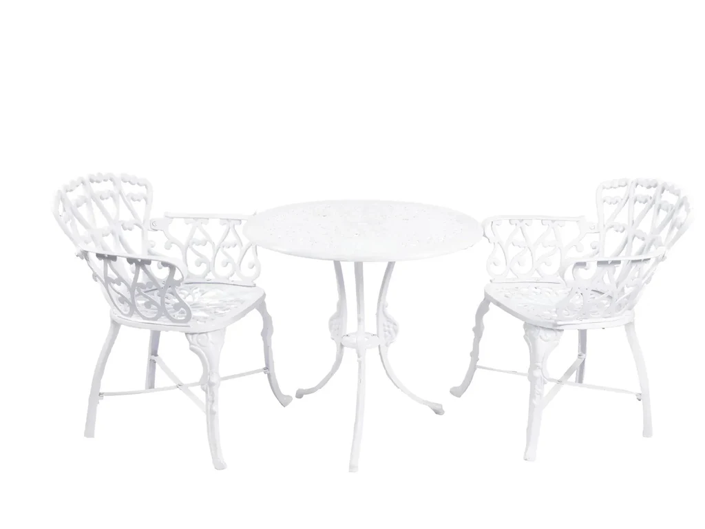 MyGreenearth Cast Aluminium Garden Patio Seating 2 Chair and 1 Table Set