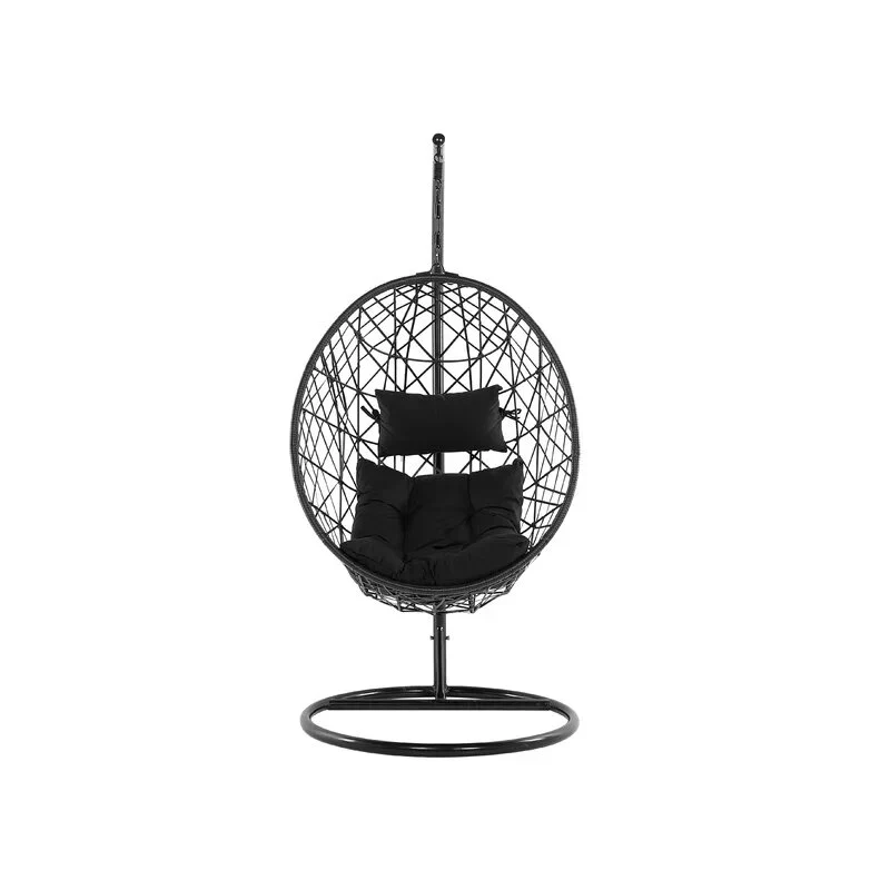 Single Seater Hanging Swing With Stand - Black