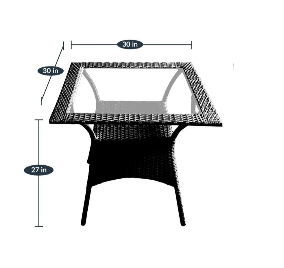 MyGreenearth Outdoor Patio Seating Set 2 Chairs 1 Table Black