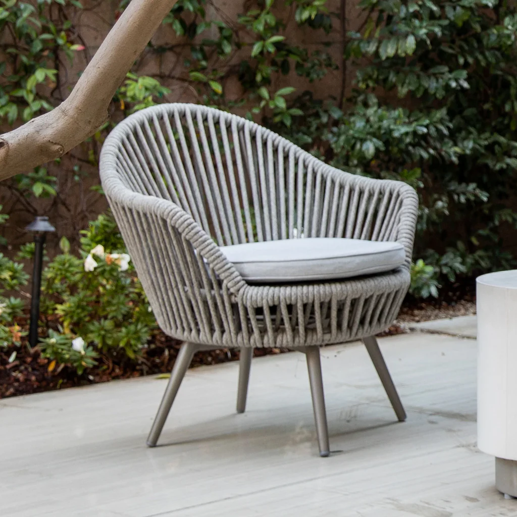 MyGreenearth Outdoor Patio Seating Set 2 Chairs and 1 Table Setc(Grey) Braided & Rope