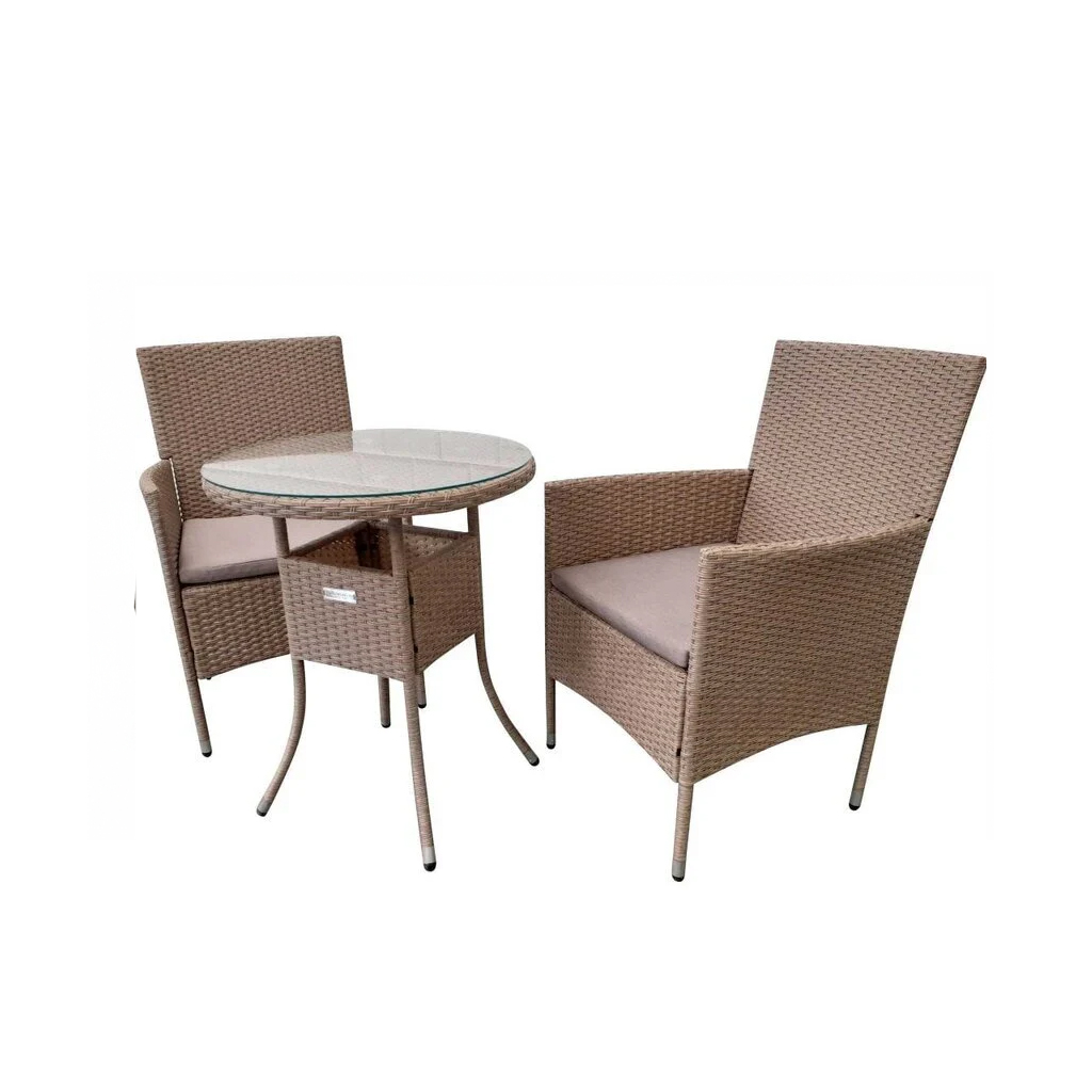 MyGreenearth Outdoor Patio Seating Set 2 Chairs 1 Table Cream