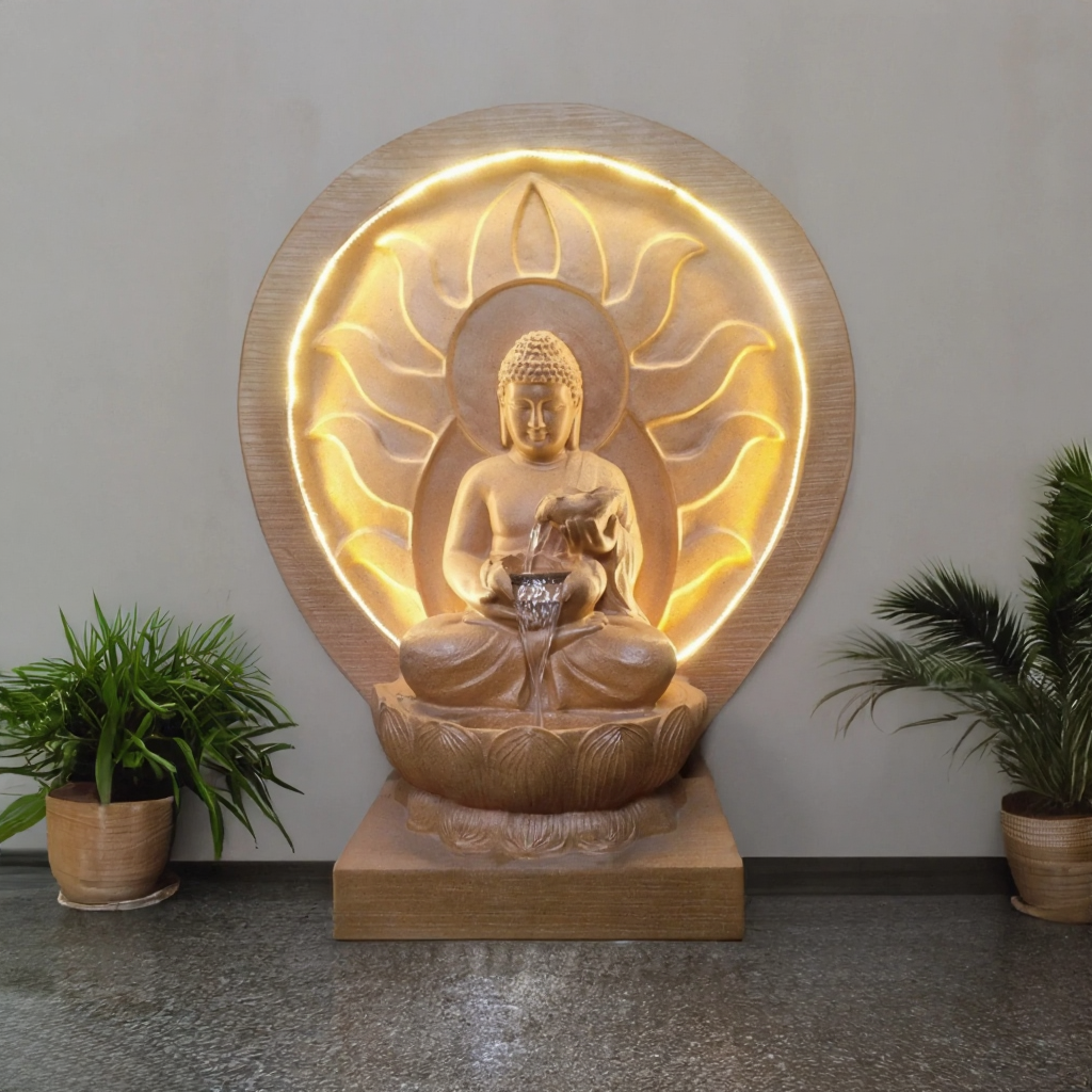 SUN BUDDHA FOUNTAIN - Decorative Buddha Fountain Statue