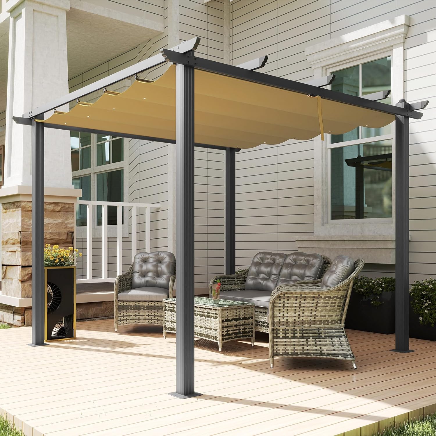 Retractable Roof Pergola of Paggu Brand- 10'X10' Pergola 