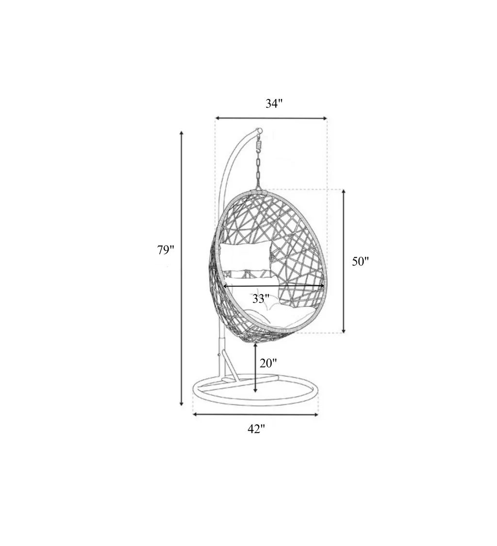 MyGreenearth Single Seater Hanging Swing With Stand - Silver