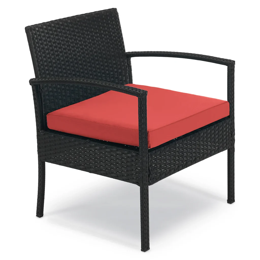 MyGreenearth Outdoor Patio Seating Set 2 Chairs and 1 Table Set (Brown + Red)