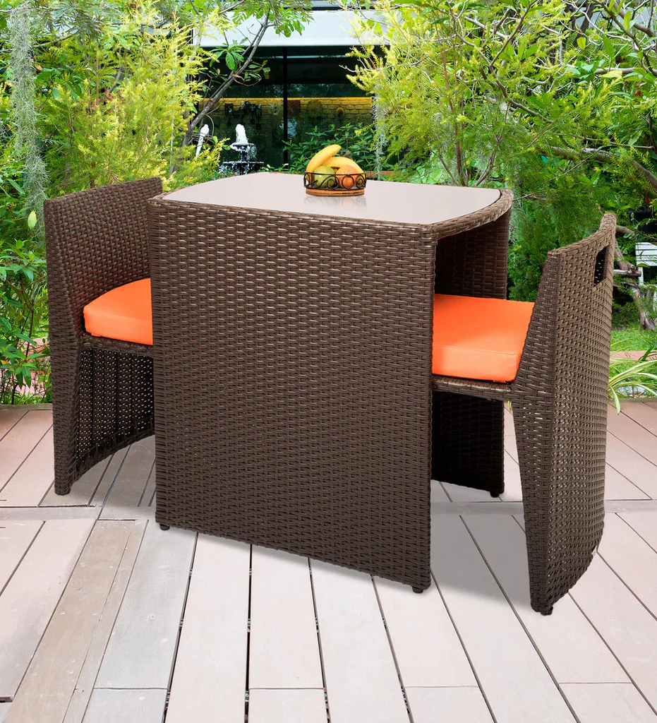 MyGreenearth Outdoor Patio Seating Set 2 Chairs and 1 Table Set (Brown)