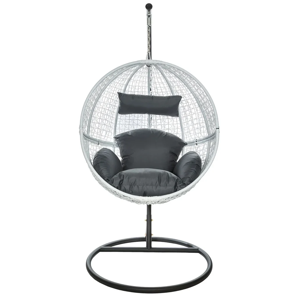 MyGreenearth Single Seater Hanging Swing With Stand For Balcony, Garden Swing (White)