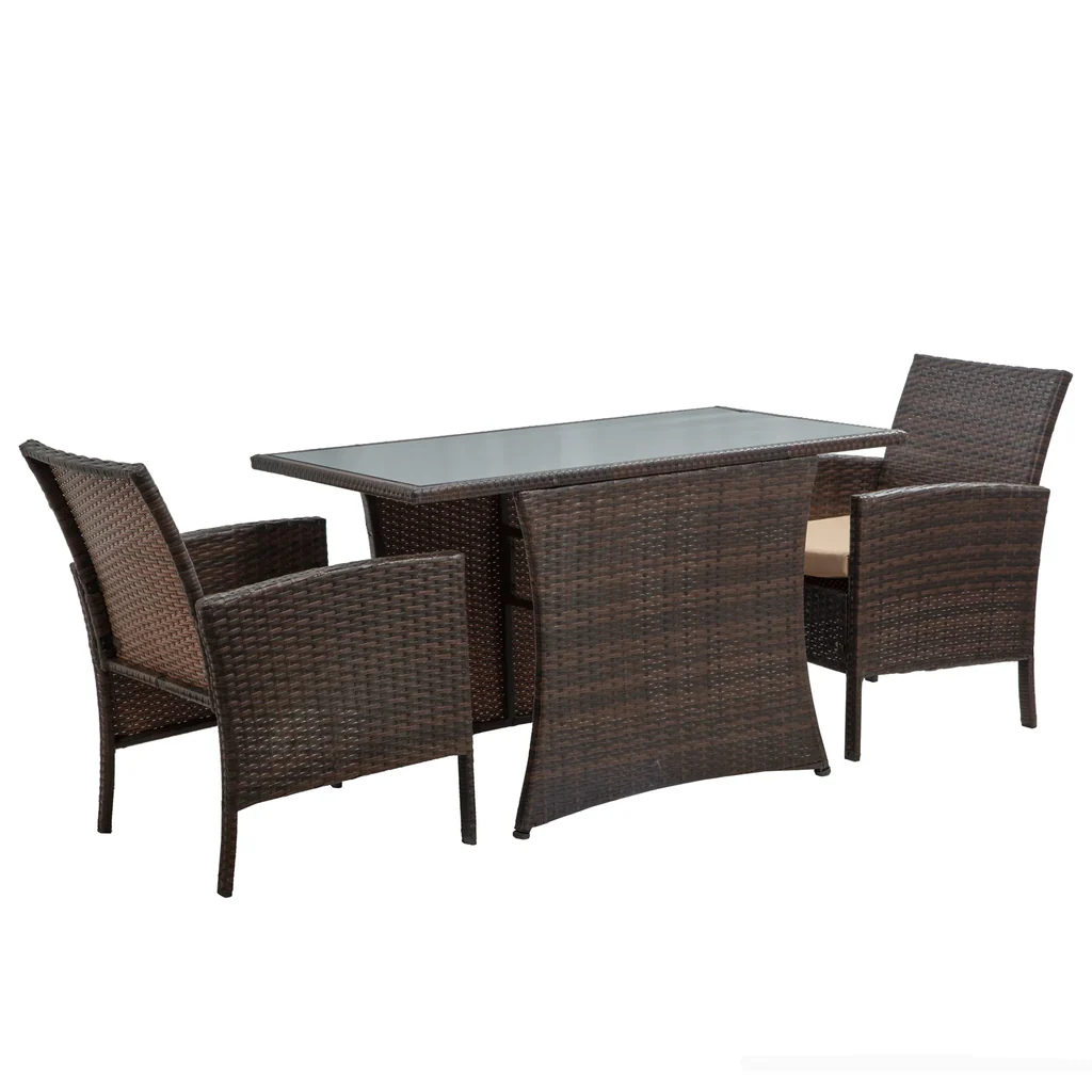 MyGreenearth Outdoor Patio Seating Set 2 Chairs and 1 Table Set (Brown)