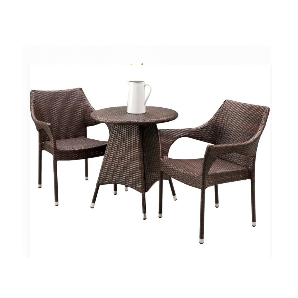 MyGreenearth Outdoor Patio Seating Set 2 Chairs 1 Table Dark Brown