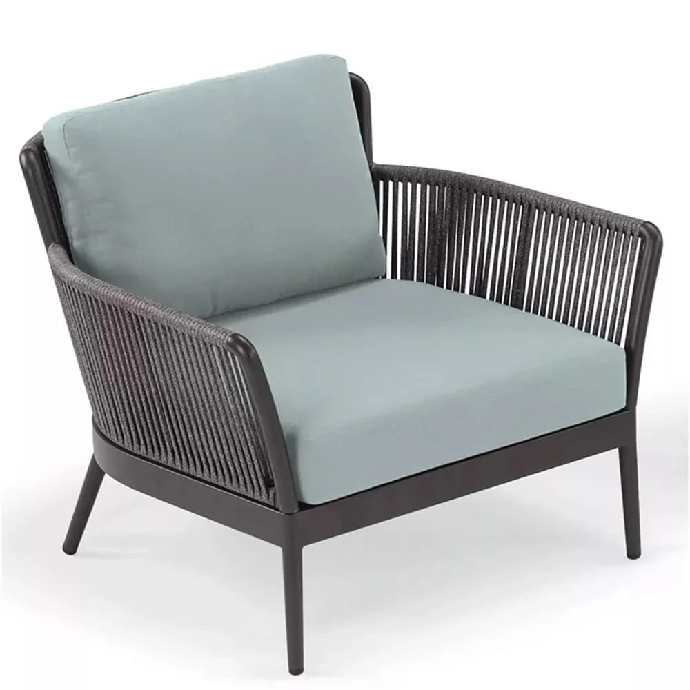 MyGreenearth Outdoor Patio Seating Set 2 Chairs and 1 Table Set (Grey) Braided & Rope