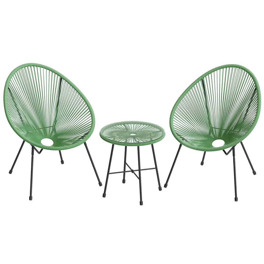 MyGreenearth Outdoor Patio Seating Set 2 Chairs and 1 Table Set (Light Green)
