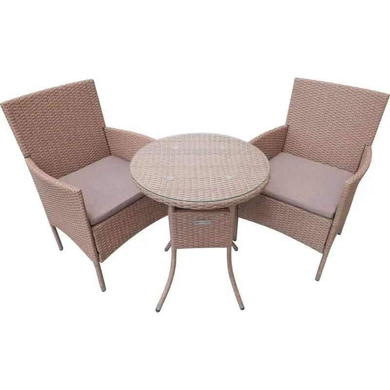 MyGreenearth Outdoor Patio Seating Set 2 Chairs 1 Table Cream