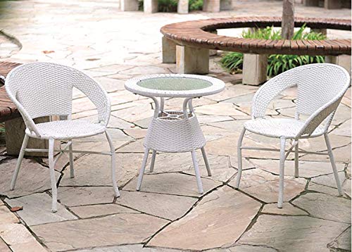 MyGreenearth Outdoor Patio Seating Set 2 Chairs and 1 Table Set (White)
