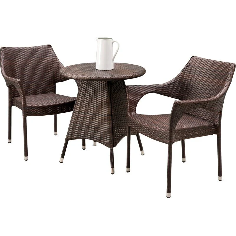 MyGreenearth Outdoor Patio Seating Set 2 Chairs 1 Table Dark Brown