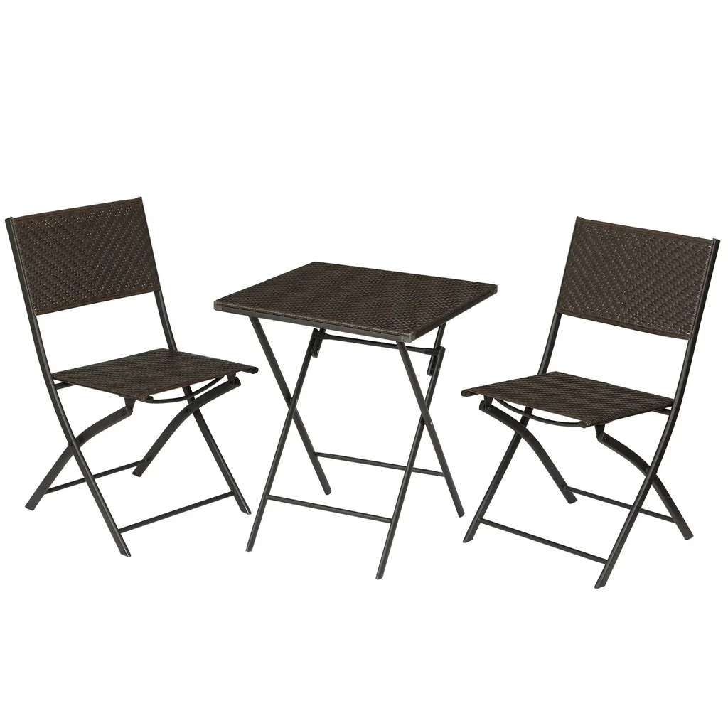 MyGreenearth Outdoor Patio Seating Set 2 Chairs and 1 Table Set Dark Brown