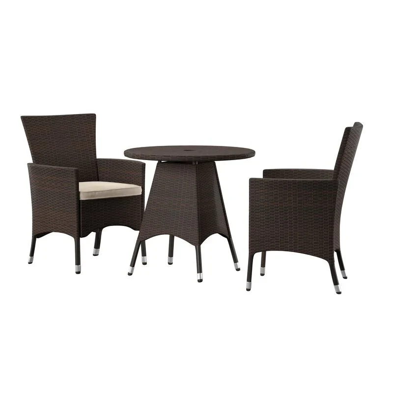 MyGreenearth Outdoor Patio Seating Set 2 Chairs 1 Table Dark Brown