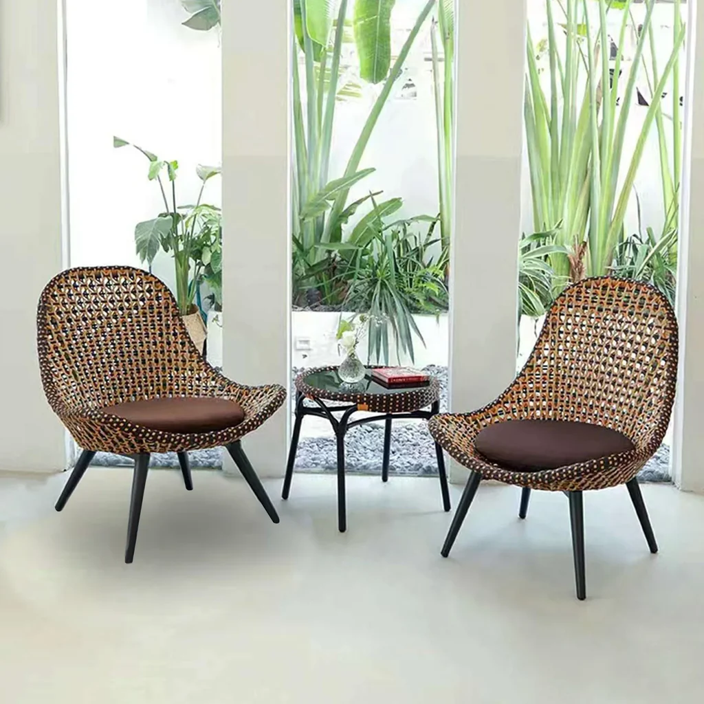 MyGreenearth Outdoor Patio Seating Set 2 Chairs and 1 Table Set (Brown)