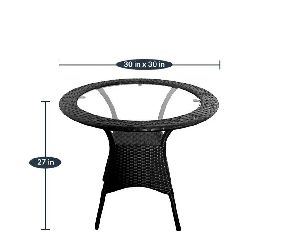 MyGreenearth Outdoor Patio Seating Set 2 Chairs and 1 Table Set Black