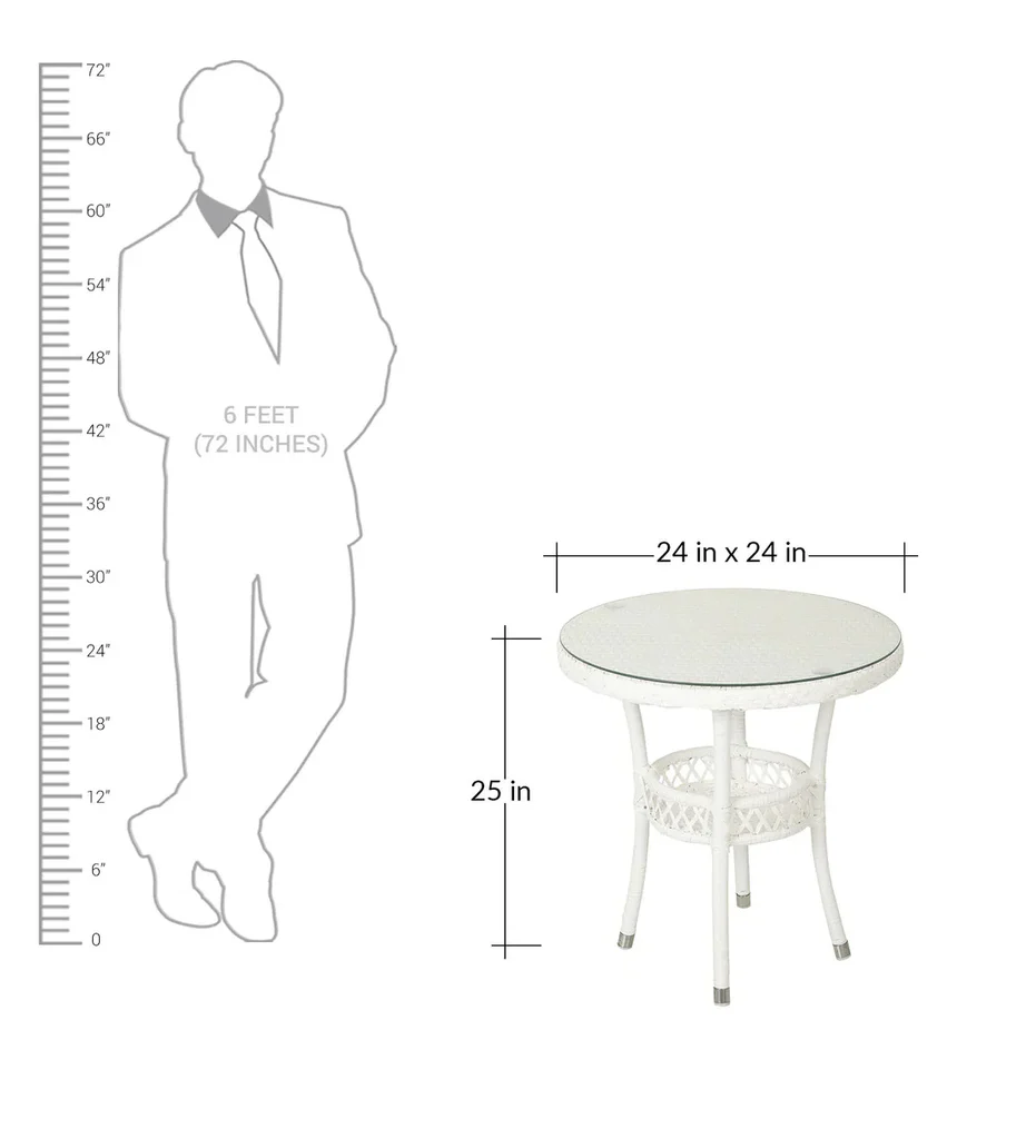 MyGreenearth Outdoor Patio Seating Set 2 Chairs and 1 Table Set (White)