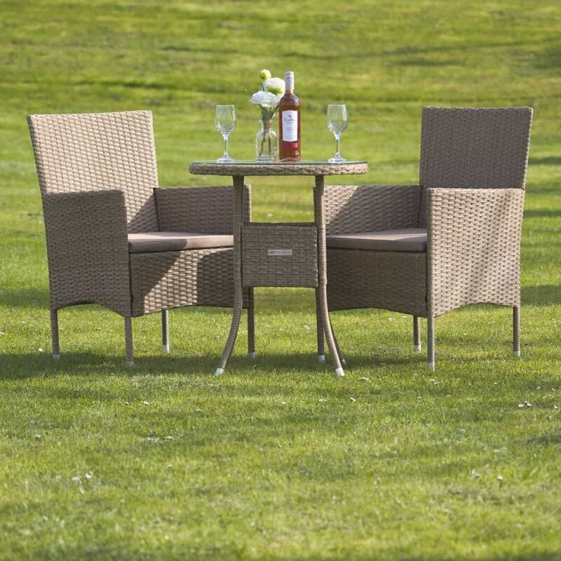 MyGreenearth Outdoor Patio Seating Set 2 Chairs 1 Table Cream