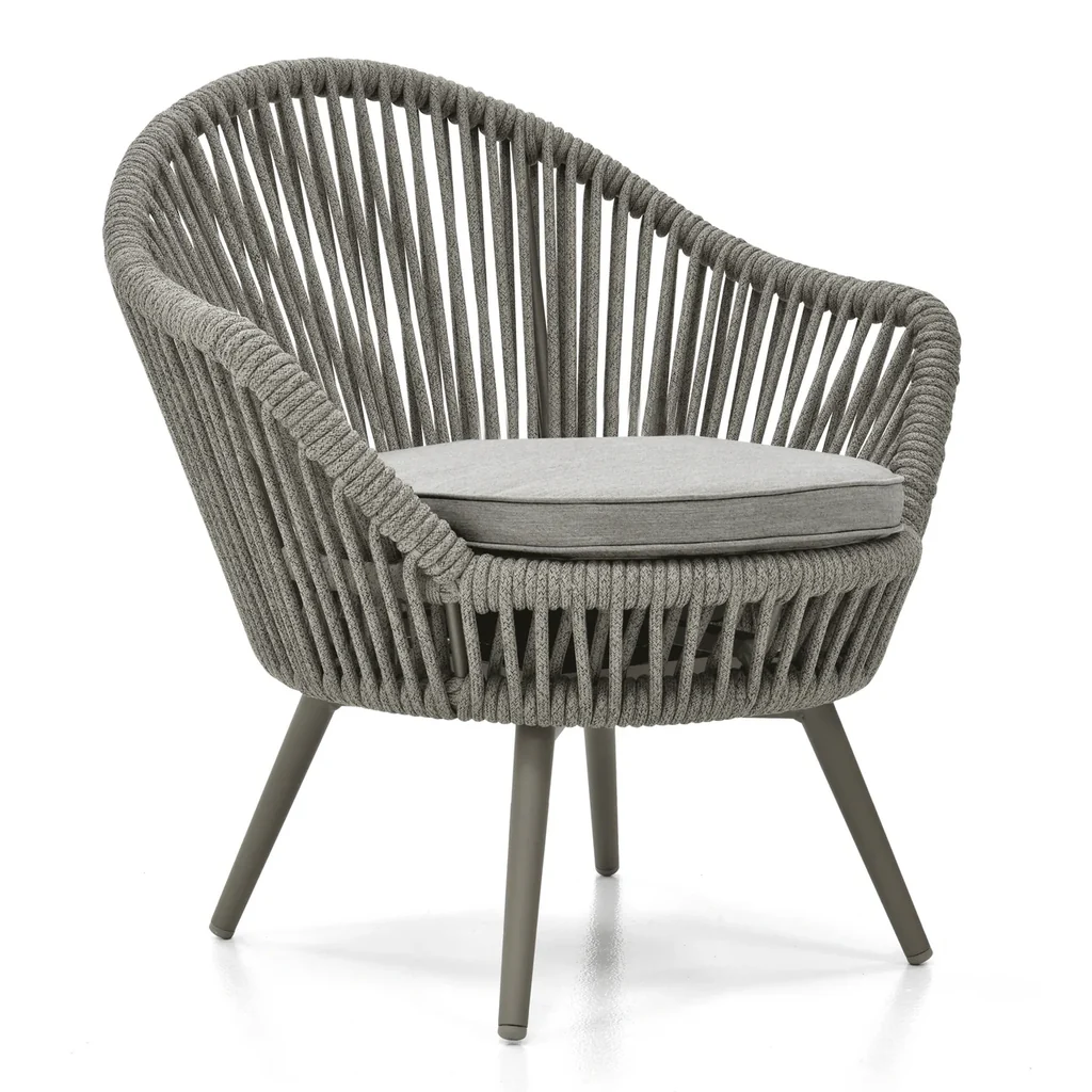 MyGreenearth Outdoor Patio Seating Set 2 Chairs and 1 Table Setc(Grey) Braided & Rope