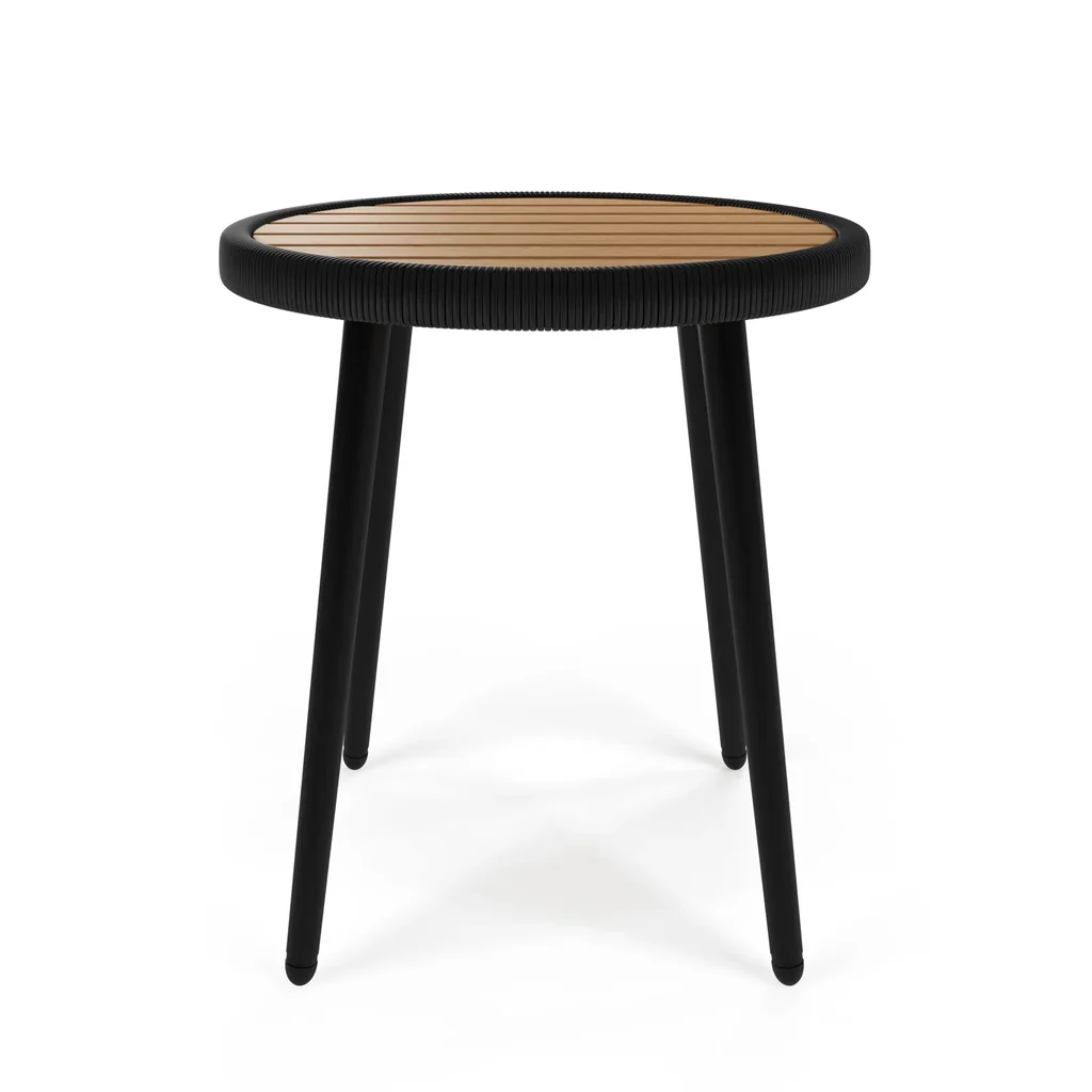 MyGreenearth Outdoor Patio Seating Set 2 Chairs and 1 Table Set (Black + White)