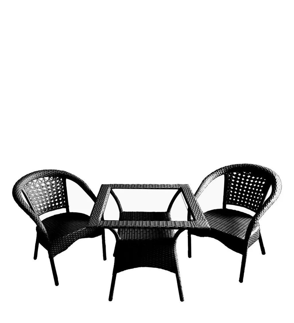 MyGreenearth Outdoor Patio Seating Set 2 Chairs 1 Table Black