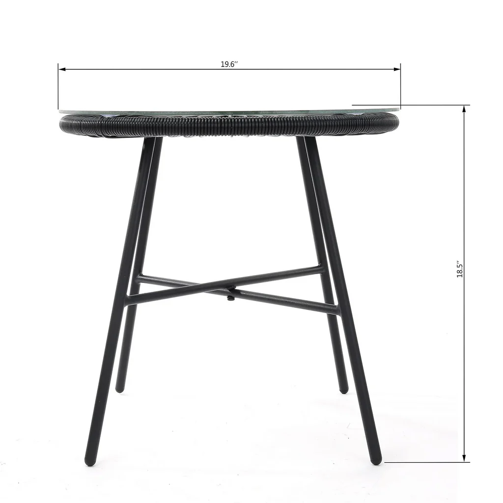 MyGreenearth Outdoor Patio Seating Set 2 Chairs and 1 Table Set (Black)