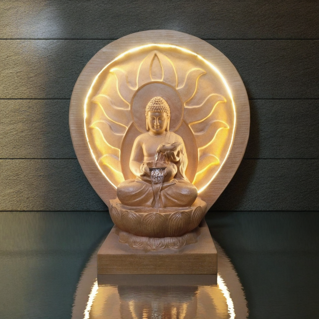 SUN BUDDHA FOUNTAIN - Decorative Buddha Fountain Statue