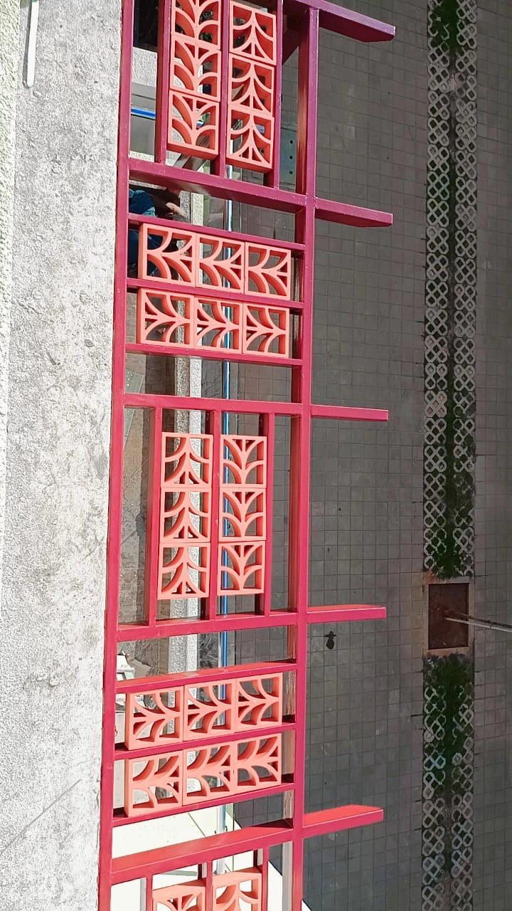 Glass Pergola with Terracotta Jalli 