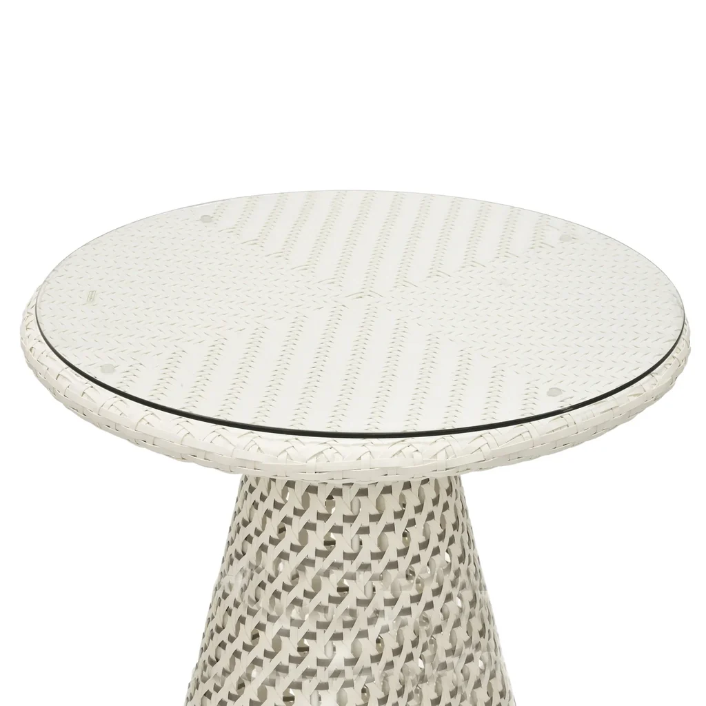 MyGreenearth Outdoor Patio Seating Set 2 Chairs and 1 Table Set (White + Silver)