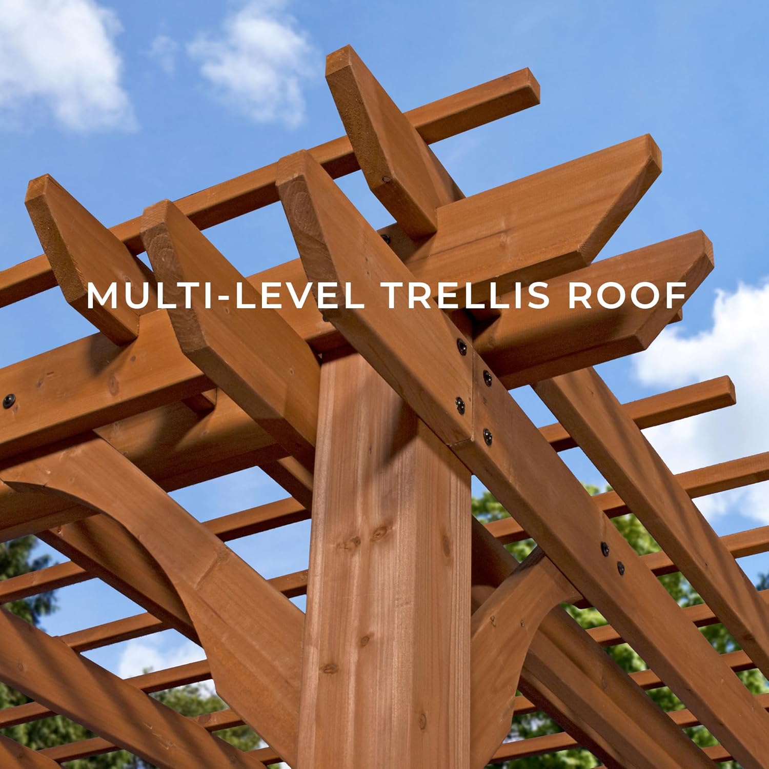 Paggu Wooden Pergola Open Roof, 14'X10'