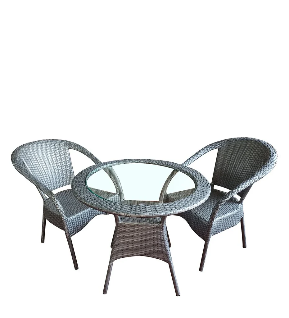 MyGreenearth Outdoor Patio Seating Set 2 Chairs and 1 Table Set (Silver)