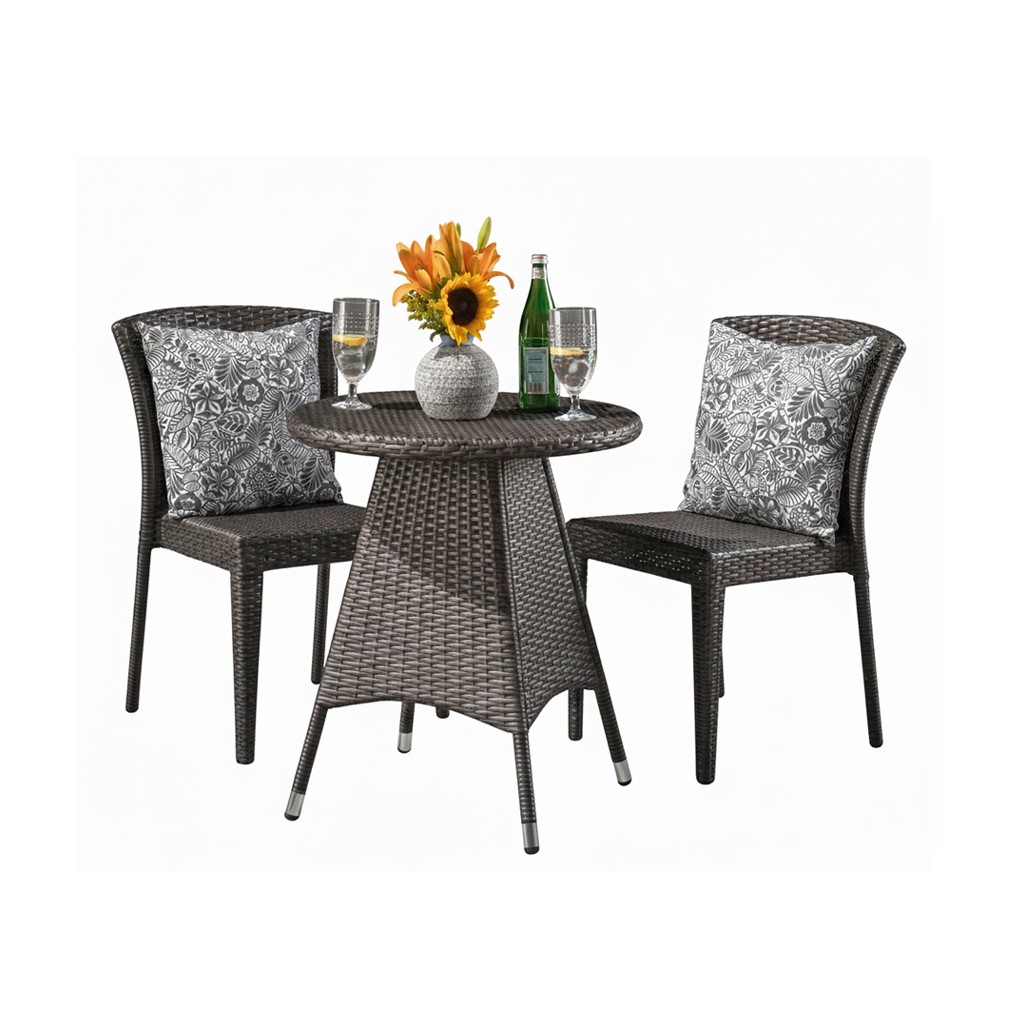 MyGreenearth Outdoor Patio Seating Set 2 Chairs and 1 Table Set Black