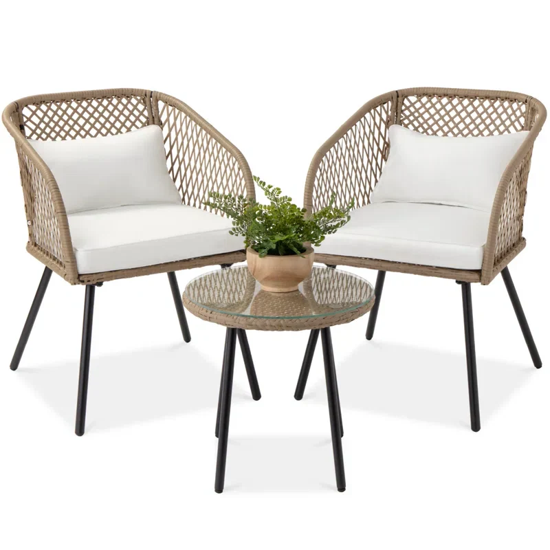 MyGreenearth Outdoor Patio Seating Set 2 Chairs and 1 table Set (Tan)