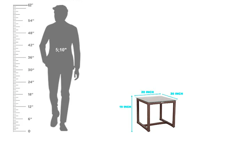 MyGreenearth Outdoor Patio Seating Set 2 Chairs and 1 Table Set (Brown)