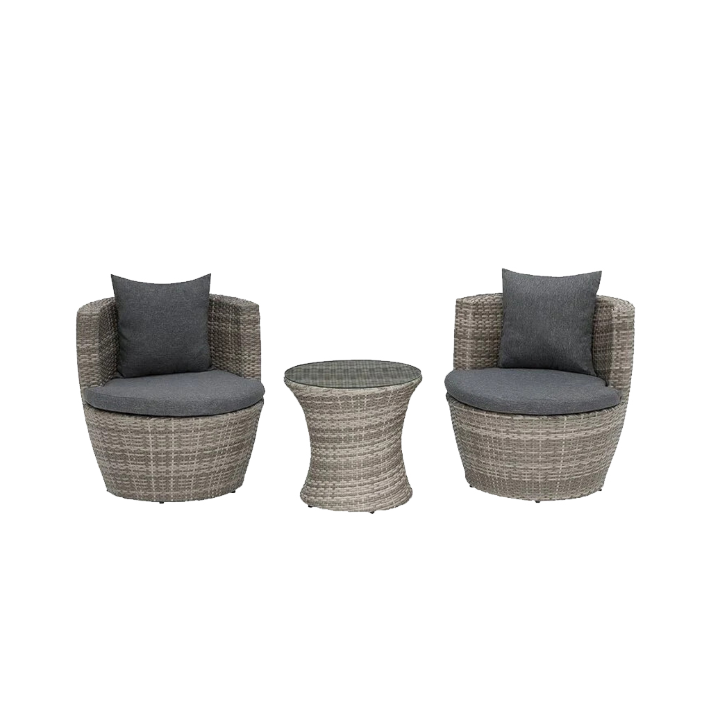 MyGreenearth Outdoor Patio Seating Set 2 Chairs 1 Table Seashell