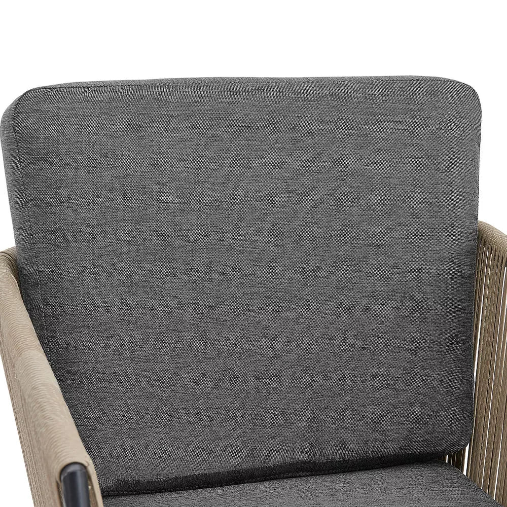 MyGreenearth Outdoor Patio Seating Set 2 Chairs and 1 Table Set (GREY+BROWN) Braided & Rope