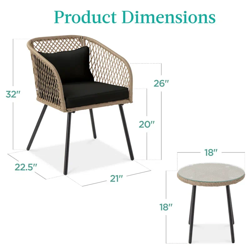 MyGreenearth Outdoor Patio Seating Set 2 Chairs and 1 table Set (Tan)