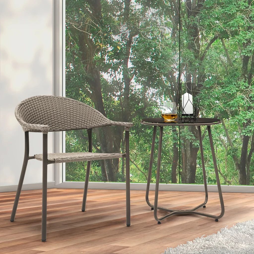 MyGreenearth Outdoor Patio Seating Set 2 Chairs and 1 Table Set (Brown)