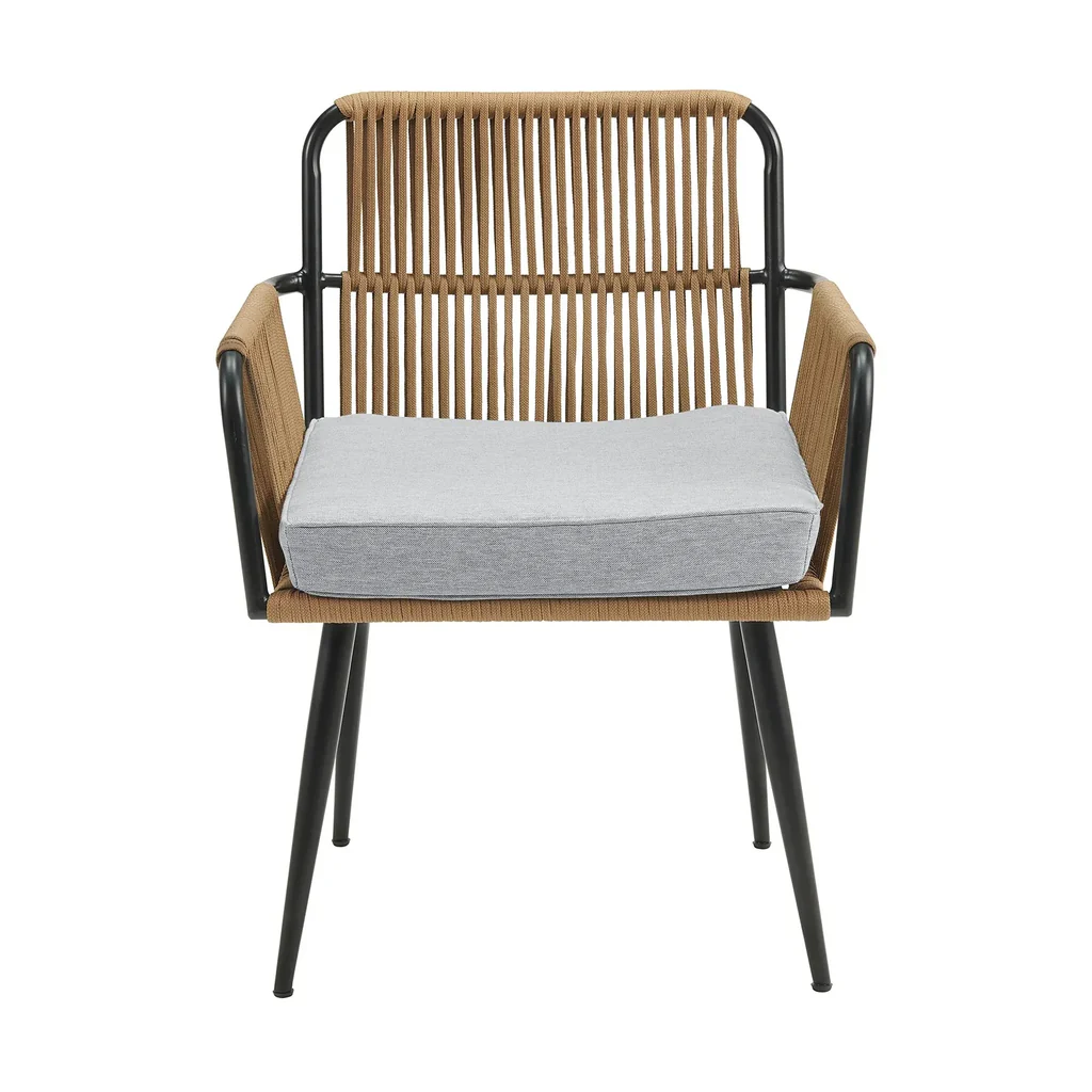 MyGreenearth Outdoor Patio Seating Set 2 Chairs and 1 Table Set (Tan) Braided & Rope