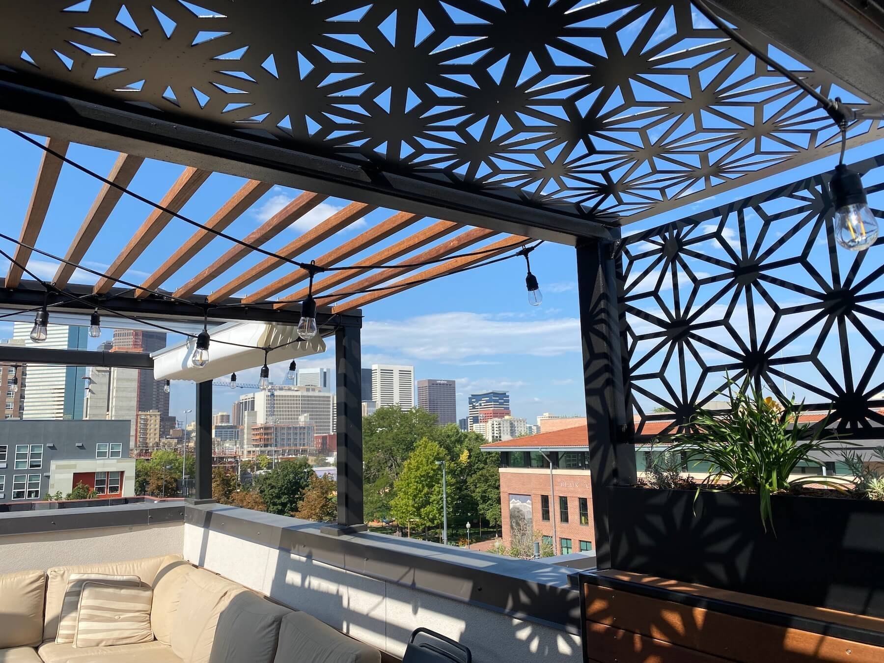 Glass Pergola - 10MM Toughened Glass, with Laser Cut Sheet Design