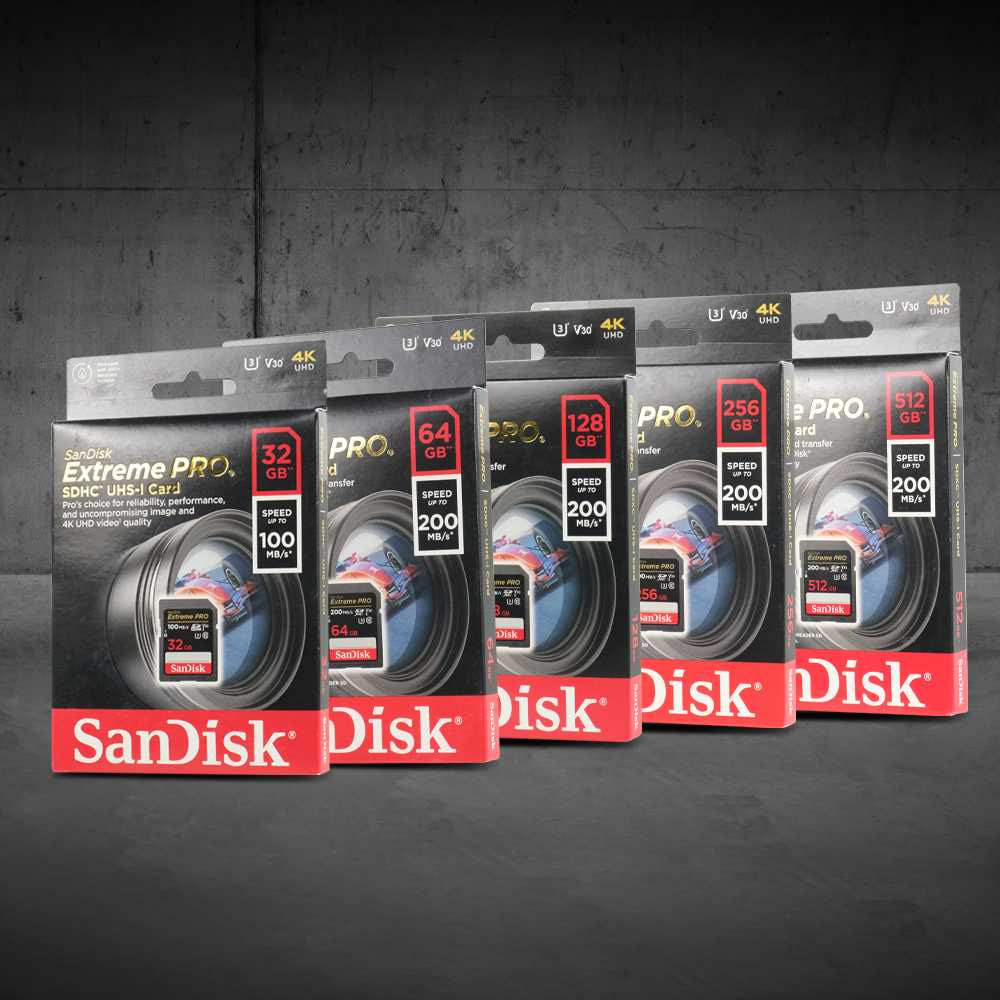 SanDisk Extreme PRO SDXC/HC UHS-I Card U3 V30 100MB/s 200MB/s