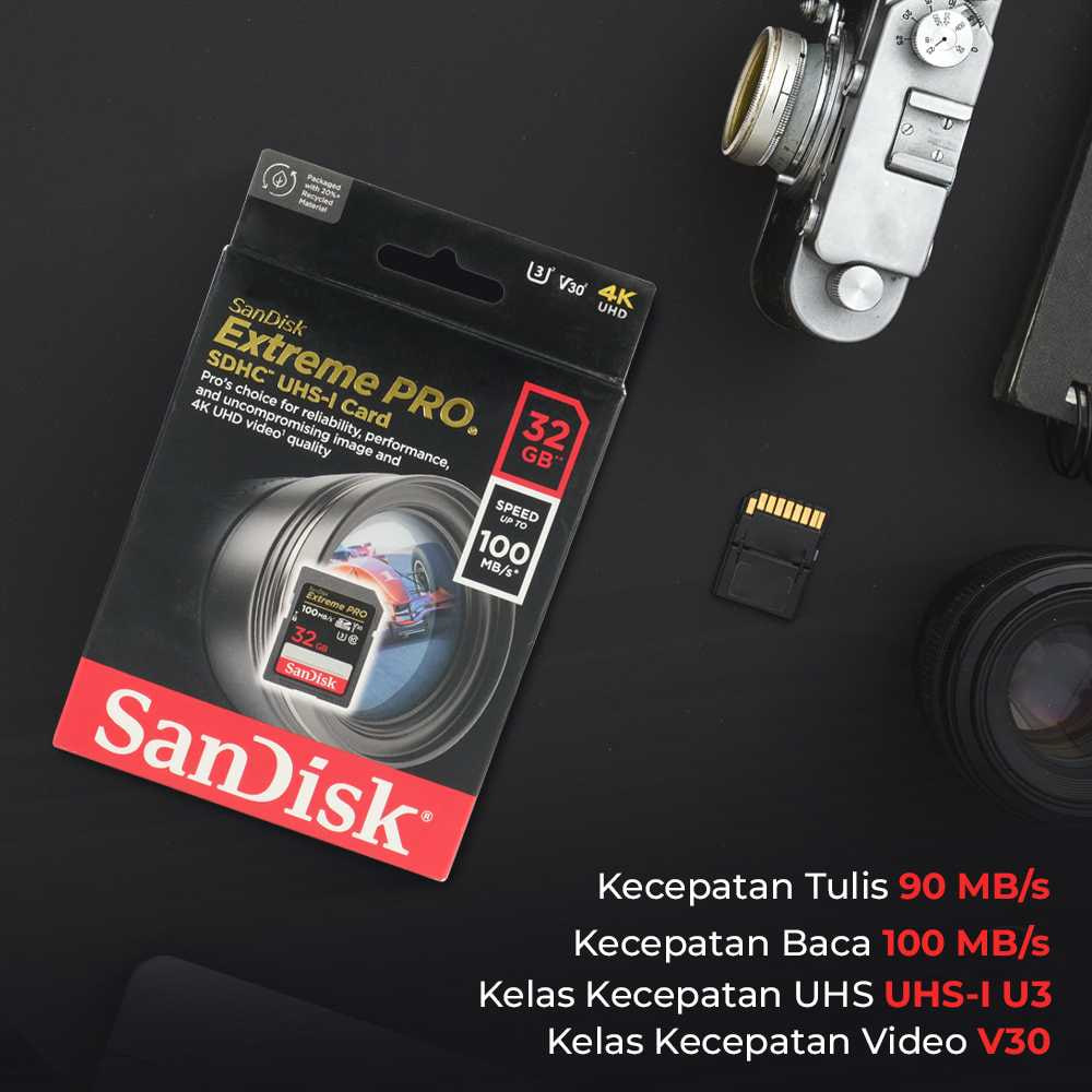 SanDisk Extreme PRO SDXC/HC UHS-I Card U3 V30 100MB/s 200MB/s