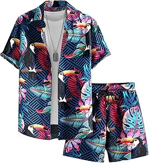 Tropical Toucan Print Shirt and Shorts Set