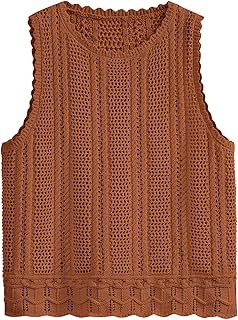 Brown Crochet Tank Top