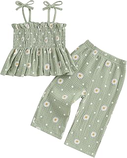 Girls’ Green Daisy Print Summer Outfit