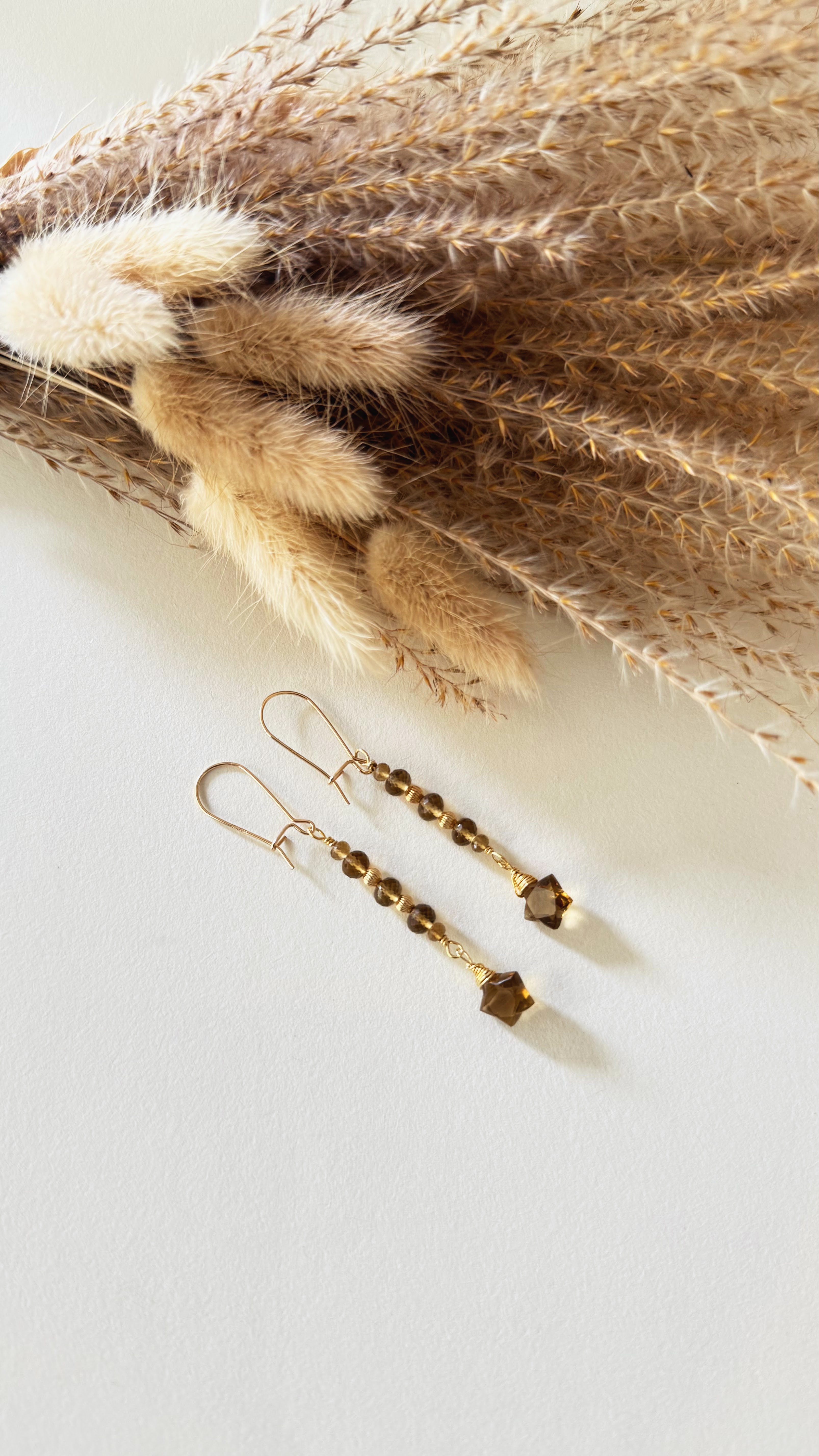 Cognac Quartz Earrings