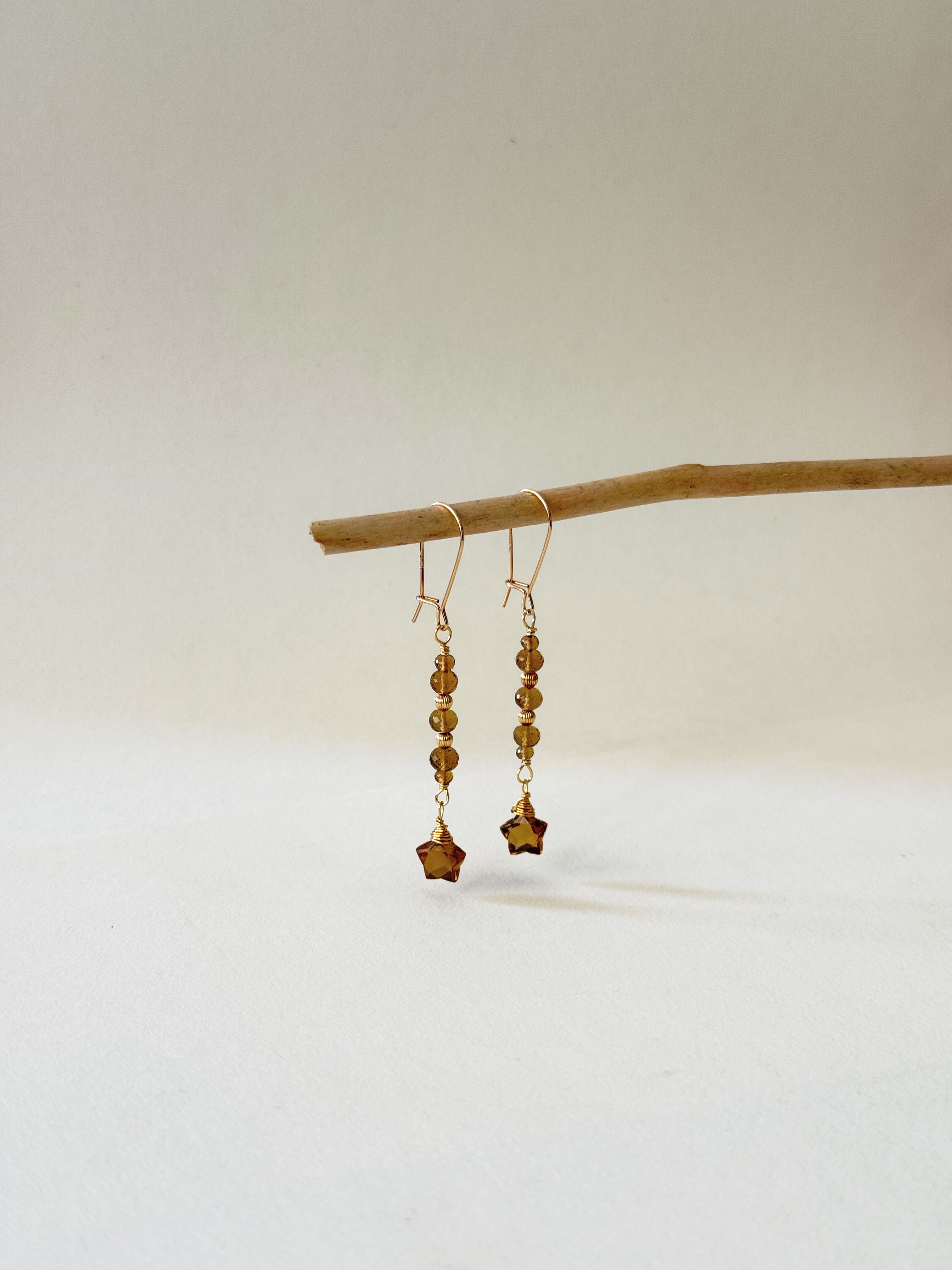Cognac Quartz Earrings